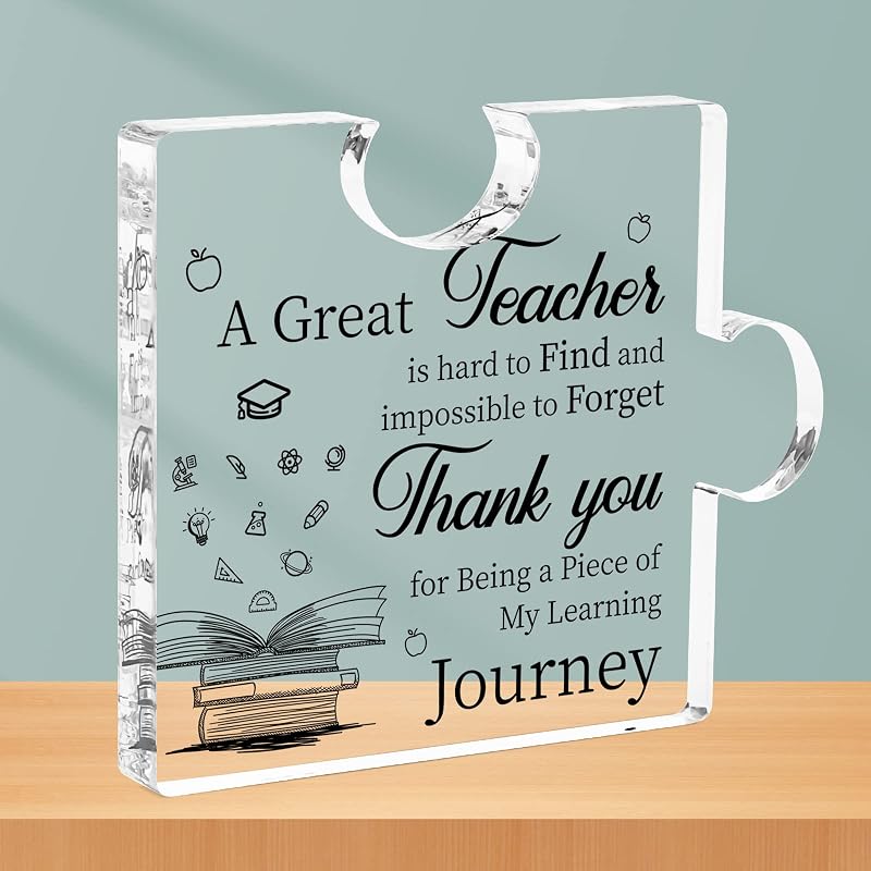 CSYY Puzzle Shaped Acrylic Plaque Teacher Gift 10x10 cm Christmas