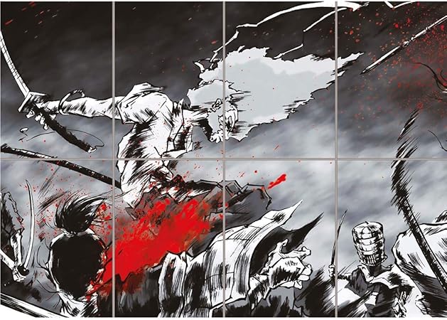 Amazon Com Doppelganger33 Ltd Afro Samurai Manga Anime Home Decor Wall Art Multi Panel Poster Print 47x33 Inches Posters Prints