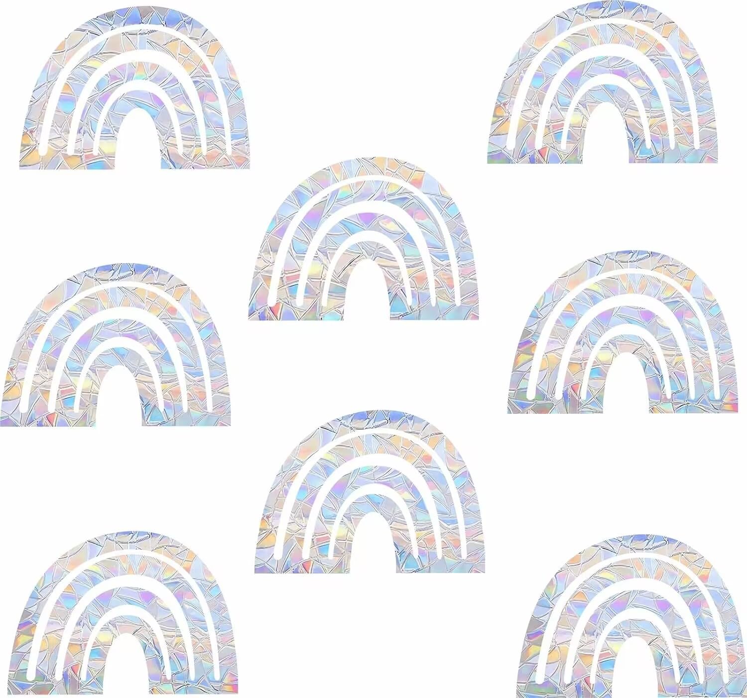 MOSITU 24 Pcs Rainbow Window Clings Anti Collision Static Cling Stickers for Bird Strikes Prismatic Vinyl Rainbow Decals for Glass Windows Sun Catcher Stickers