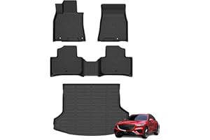 AZYT Floor Mats & Cargo Liner for Genesis GV70 2022-2025 2026 (Not Electrified GV70) All Weather Automotive TPE Liners Set Anti-Slip Waterproof Floor Liners Accessories (Car Mats+Trunk Mat) Black