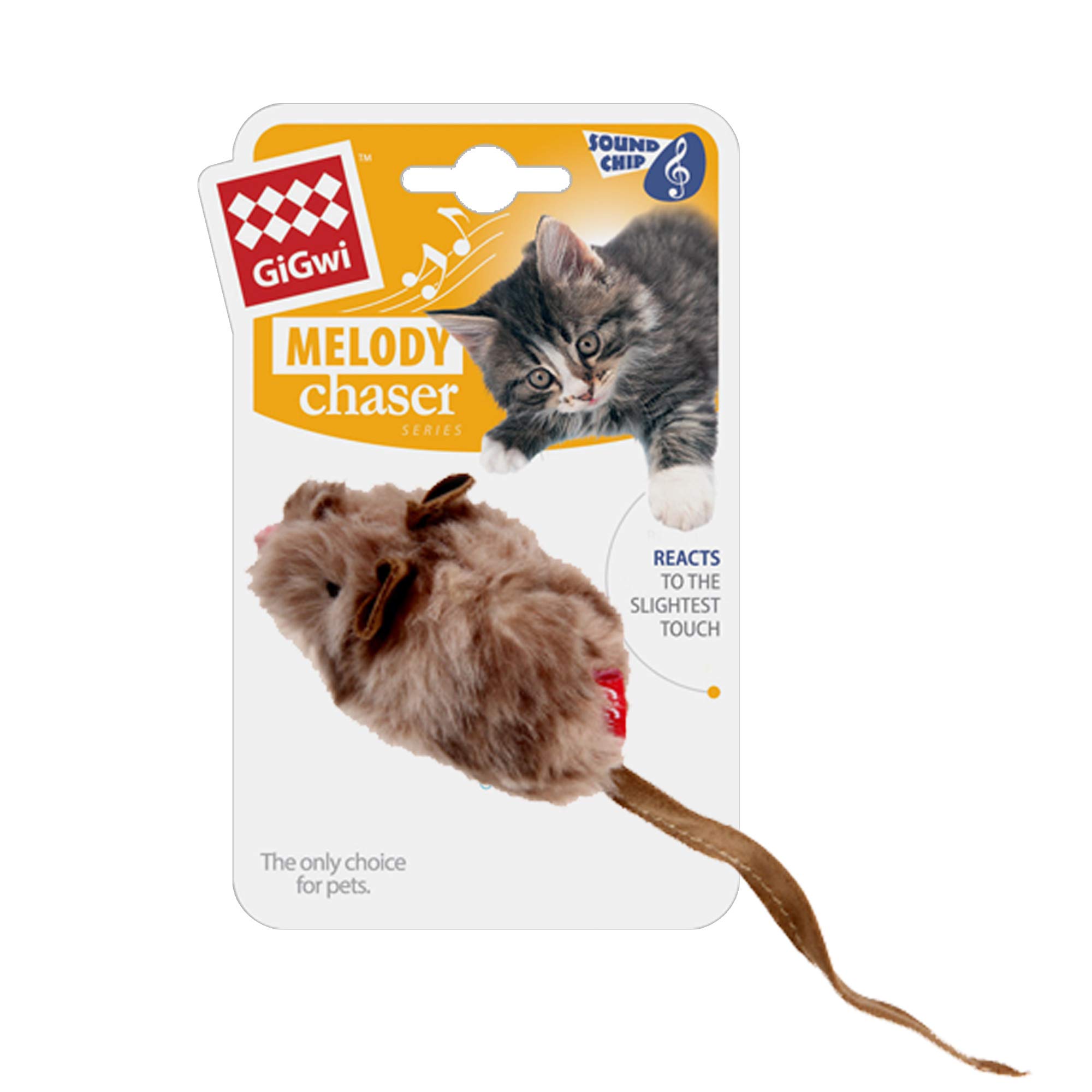Vealind Melody Chaser Pet Mouse Interactive Cat Toy Plush Toys for Dogs and Cats (Mouse)