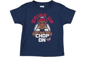Smack Apparel Atlanta Baseball Fans. Drink Up Chop On! Navy Onesie (NB-18M) or Toddler Tee (2T-5/6T)