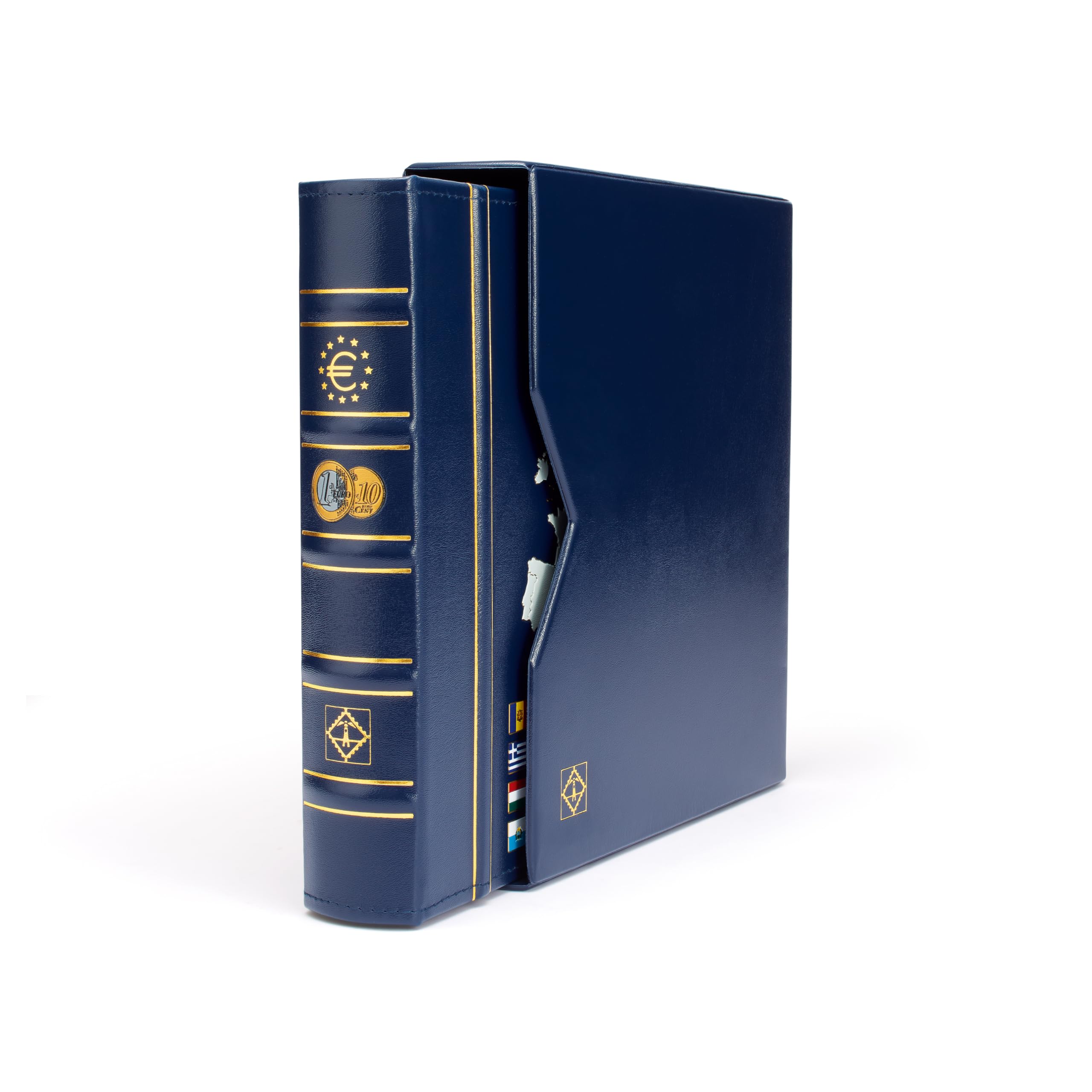 Leuchtturm 341306 Ring Binder Optima - Collector's Album for Vista/Optima Coin Sleeves - Classic Euro Design with Protective Case - Without Sleeves