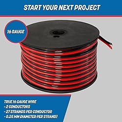 GS Power 16 Gauge Wire (16 AWG) - 100 Foot, Pure