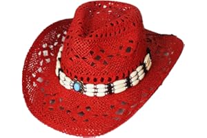 Wildarms Western Cowboy Hat for Women Men Wide Brim Woven Straw Cowboy Hat for Men Cowgirl Sun Beach Hat Decorative Bands