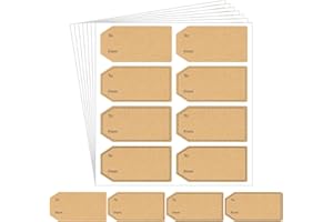 AURORAY 560 PCS 4 Styles Gift Tag Stickers, 1.18" x 2.36" Brown Kraft to and from Gifts Labels Adhesive Sticker for Christmas Holiday Valentine's Day Weddings Present Gift Wrapping