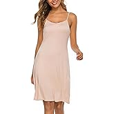 Vlazom Women Full Slips Sexy Soft Slip Dress for Under Dress Spaghetti Strap Cami Slip Chemises V Neck Negligee S-3XL