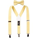 Spring Notion Boys' Suspenders and Solid Color Bowtie Set