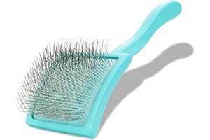 Chris Christensen Big G Dog Slicker Brush for Dogs (Goldendoodles, Labradoodles, Poodles), Groom Like a Professional, Fluff Detangle Style, Saves Time Energy, Teal, Large