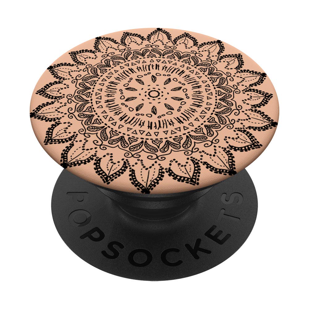 Nature Motif Mandala Vintage Circular Pattern Buddhist Gift PopSockets PopGrip: Swappable Grip for Phones & Tablets