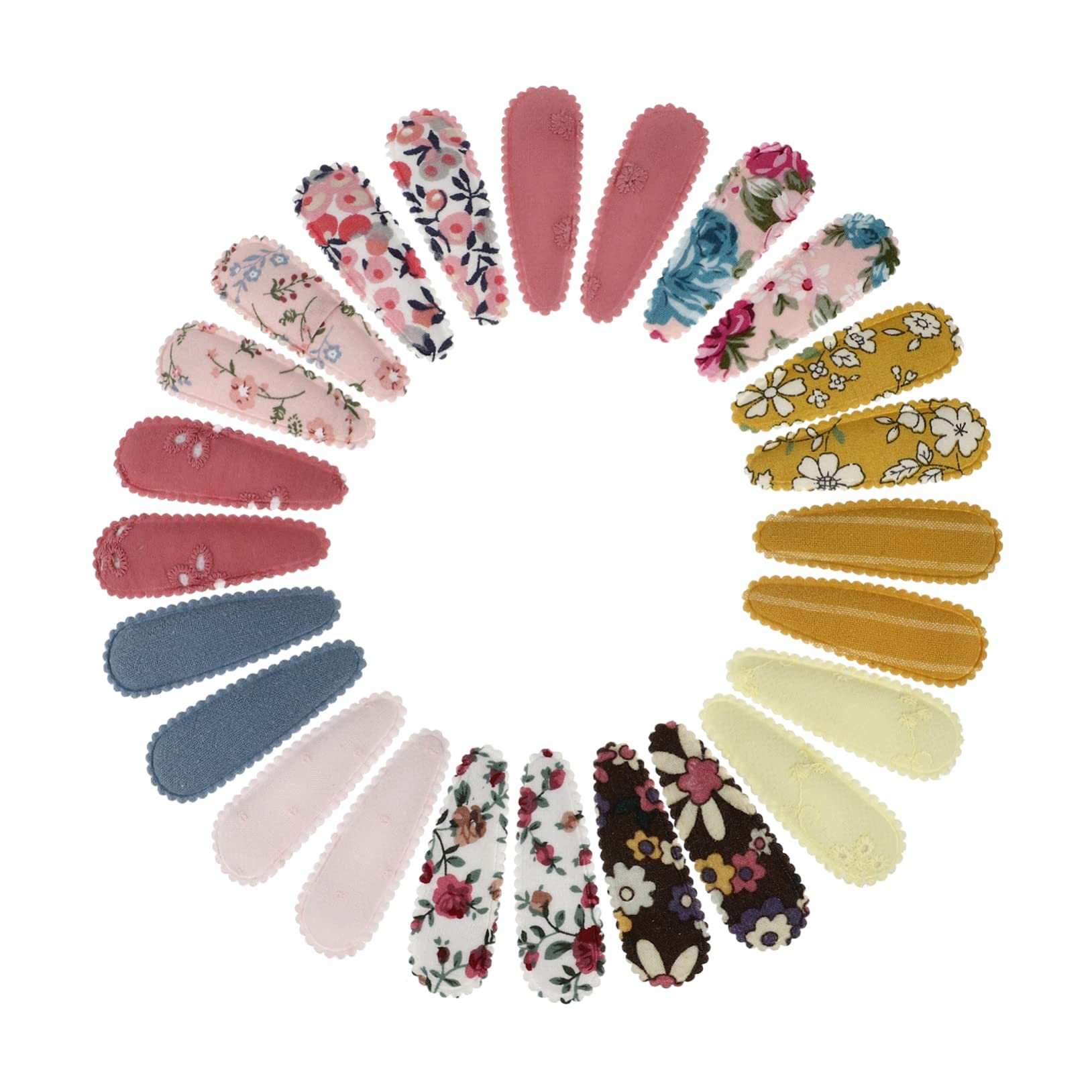 FOMIYES 24pcs Floral Fabric Hair Clips Kids Hair Accessories for Girls Bridal Hair Pieces Baby Vintage Hair Clip Fabric Covered Hair Clips Tiaras for Women Kids Hairpin Girls Hairpin