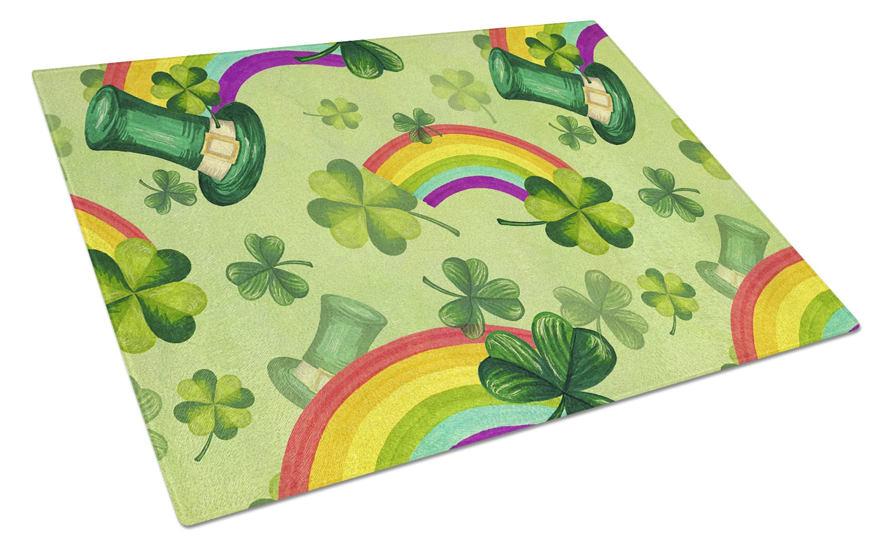 Caroline's Treasures BB7560LCB Watercolor St Patrick's Day Lucky Leprechaun Chopping Board, Glass, Multicolor