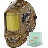 YESWELDER Large View Auto Darkening Welding Helmet, Blue Light Blocking, 1/1/1/1 True Color Solar Powered Welder Hood Mask with 4 Arc Sensors, Wide Shade 3/5-9/9-13 for TIG MIG ARC CUT and GRIND