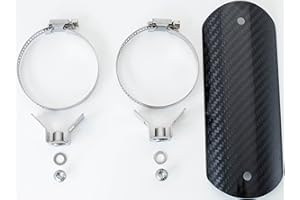 ESTCARBON Motorcycle Exhaust Heat Shield | real 3K Carbon Fiber Universal Exhaust Pipe Cover | Shield for dirt bike, ATV, Motorcycle, Motorbike | Motorcycle Accessories | atv accessories, muffler, exhaust clamp