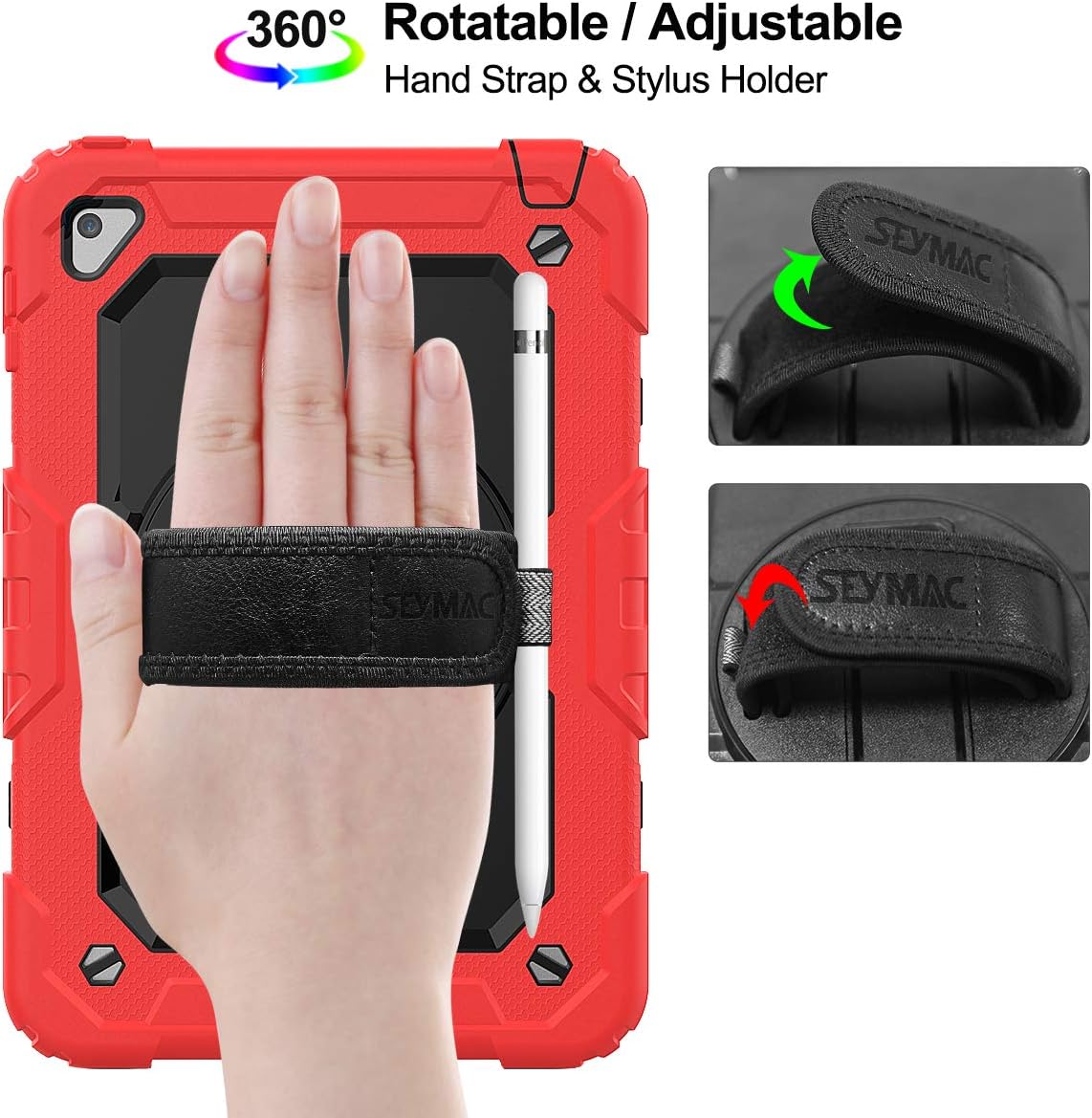 SEYMAC stock Case for iPad Mini 5th/4th Generation 7.9'', Full-body Protective Case with Screen Protector, Pencil Holder - Image 3