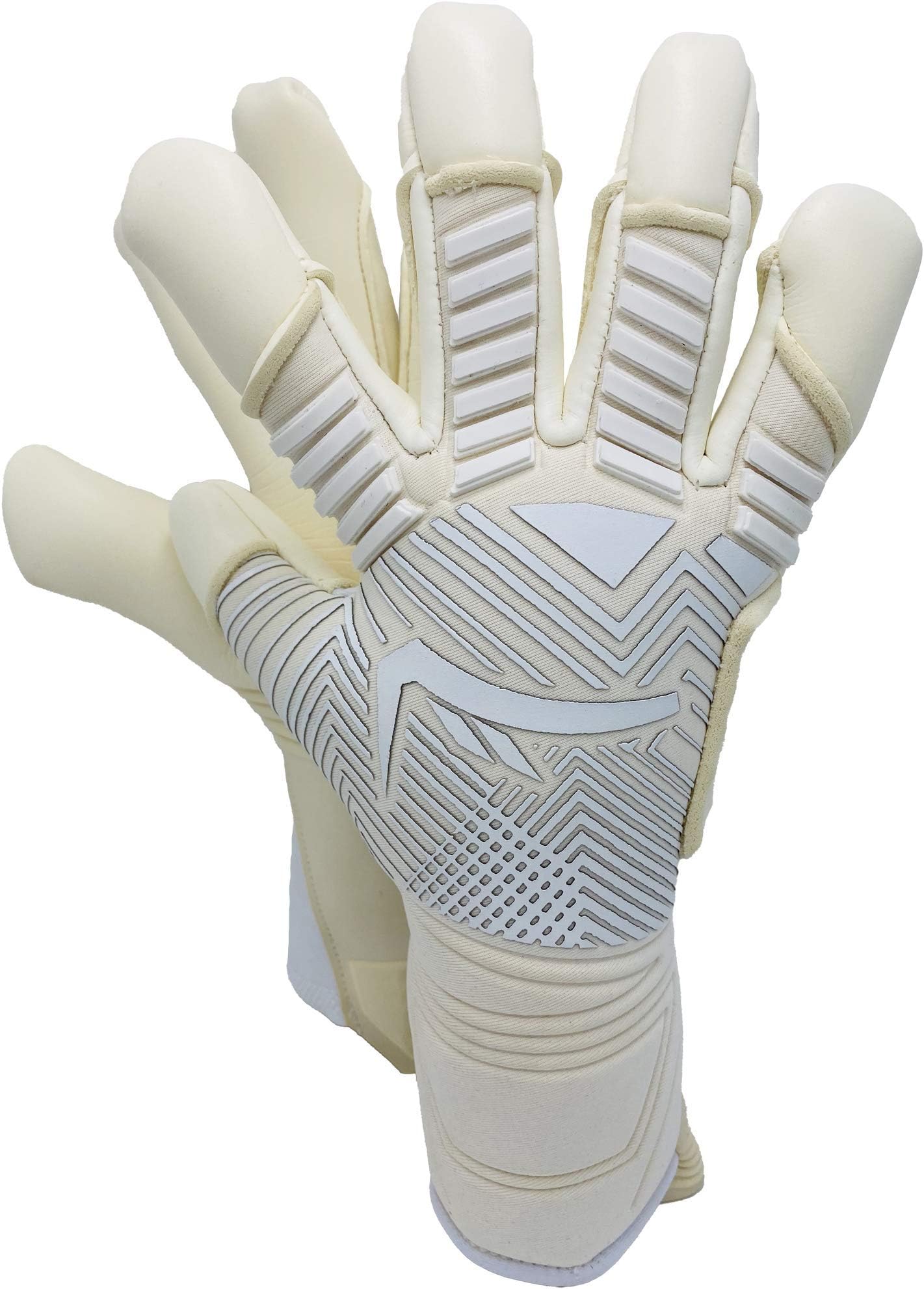 KRONIS Goalkeeper Glove Element White |Size 7-10| Professional Level Goalkeeper Gloves| Adult & Youth| Rolled| Designed for top Performance, Durability, Safety, and Comfort|