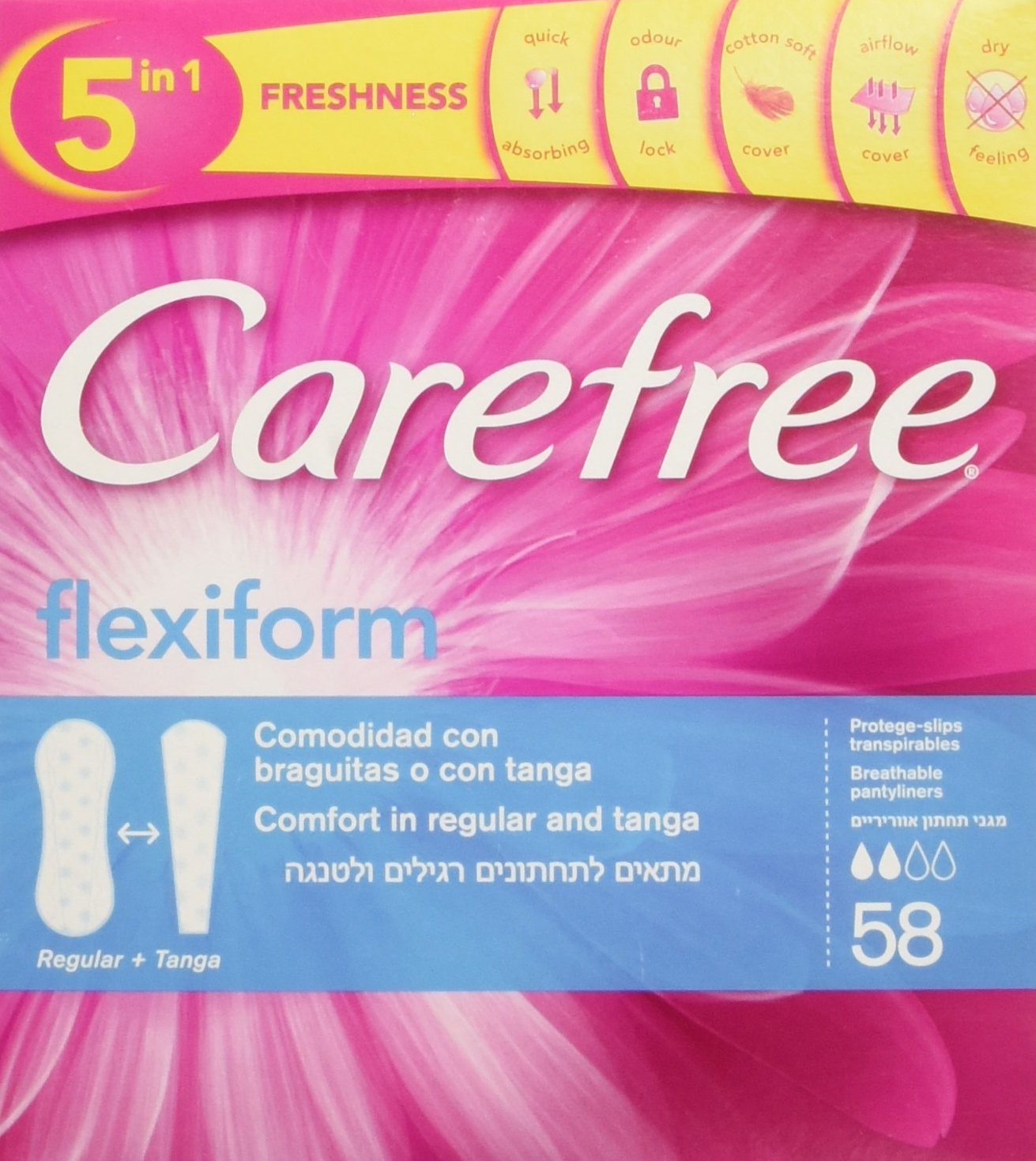 Carefree Panty Liners Flexiform White Sanitary Pads Pack Amazon.co