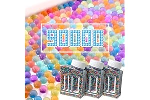 Banvih Gel Ball Blaster Refill Ammo Mix Color, 7-8mm 3 Bottle, 90000 pcs Gel Balls, for Ages 14+