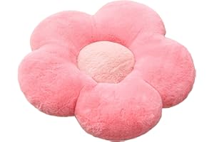 YILANLAN Cute Flower Cushion Plush Floor Pillow Casual Comfortable Pillow Office Living Room Bed Decoration Cushion Simple Room Decoration (40cm, Red)