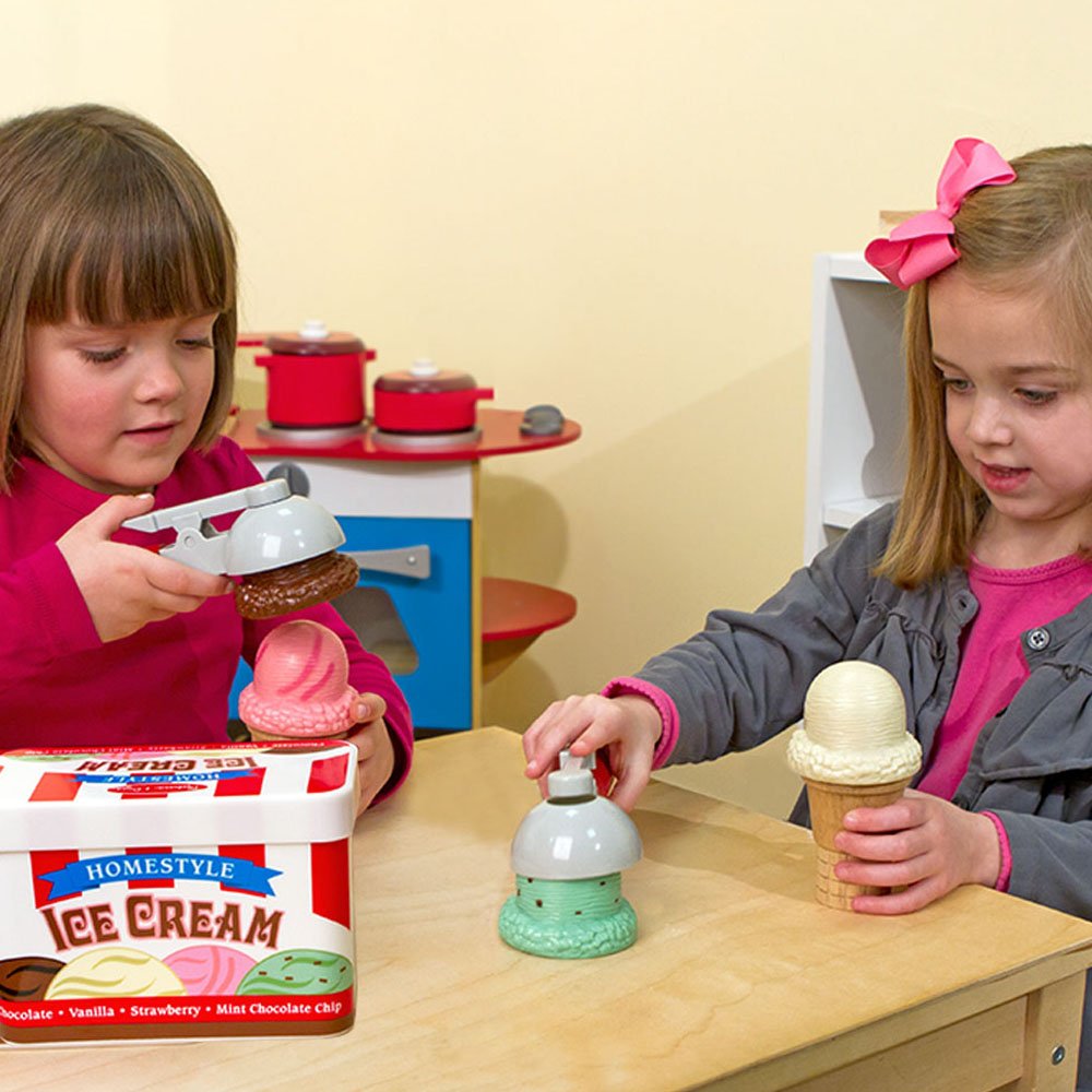 Melissa Doug Scoop and Stack Ice Cream Cone Pretend Play Set eBay
