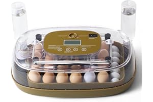 HIRALIY 24 Incubators for Hatching Egg Automatic Turner with Candler Smart Temperature and Humidity Control, 360° Viewing, Ideal for Chicken, Duck, Quail, Goose, Farm, Home, Classroom Hatching