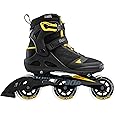 Rollerblade Macroblade 100 3WD Mens Adult Fitness Inline Skate, Black and Saffron Yellow, Performance Inline Skates