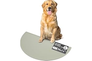 Should We Go? - Waterproof Silicone Pet Food Mat - Non-Slip, Spill-Proof Feeding Mats for Floors, Raised Edge Design, Easy-to-Clean, Rubber Mat for Dog & Cat Bowls, 28" Across x 14" Deep, Large-Sage