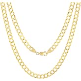 Nuragold 14k Real Yellow Gold Solid Cuban Curb Link 6mm Chain Necklace (16"-30") Italian Jewelry for Men