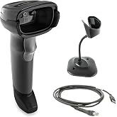 Zebra DS2208 Handheld Barcode Scanner with Stand | 1D/2D, QR Code | Point of Sale (POS) | Corded | Shielded USB Cable | Easy Setup | 5-Year Warranty | DS2208-SR7U2100SGW