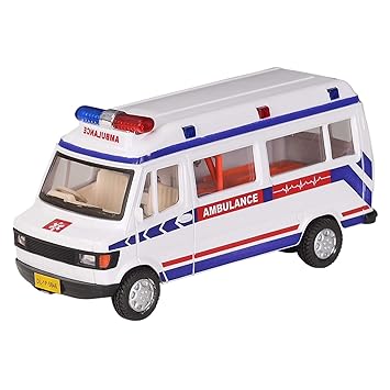 Chords Friction Toy Car TMP Ambulance Pull Back Action for Kids