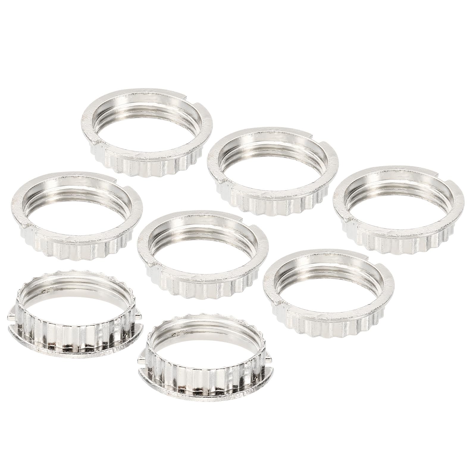 PATIKIL G9 Light Socket Rings, 8 Pack Shade Holder Adapter Alloy Ring Converter Light Holder for 1-1/16" Diameter Table Floor Lamp, Silver Tone