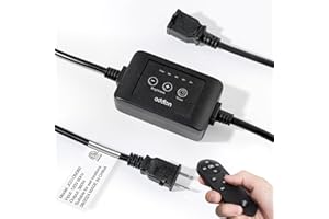addlon Dimmer for Outdoor String Lights, 300W, Timing 2h/4h/6h/8h, 4 Brightness Level, Remote Control, Control LED String Lights, Convenient Life Style Dimmer Switch