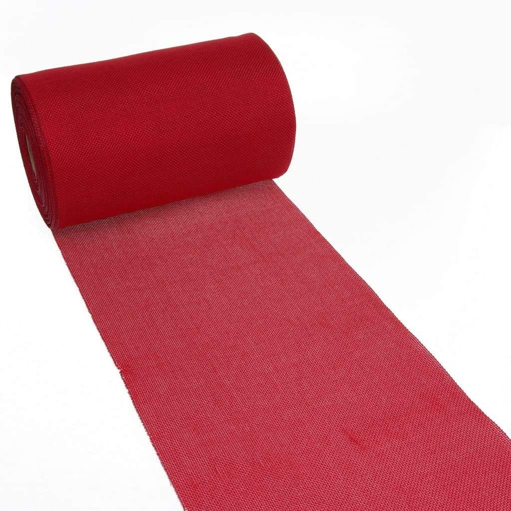 Deko As Shabby Chic table runner in linen look, polyester, odourless, bright red, 20 cm x 25 m
