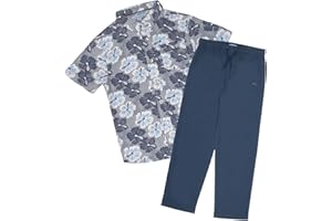Tommy Bahama Boys Classic Woven Button-Down Hawaiian Shirt & Elastic Waist Pants Set - Casual 2-Piece Summer Outfit for Kids