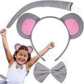 Kirei Sui Kids Gray Mouse Headband Bowtie Tail 3pcs Costume