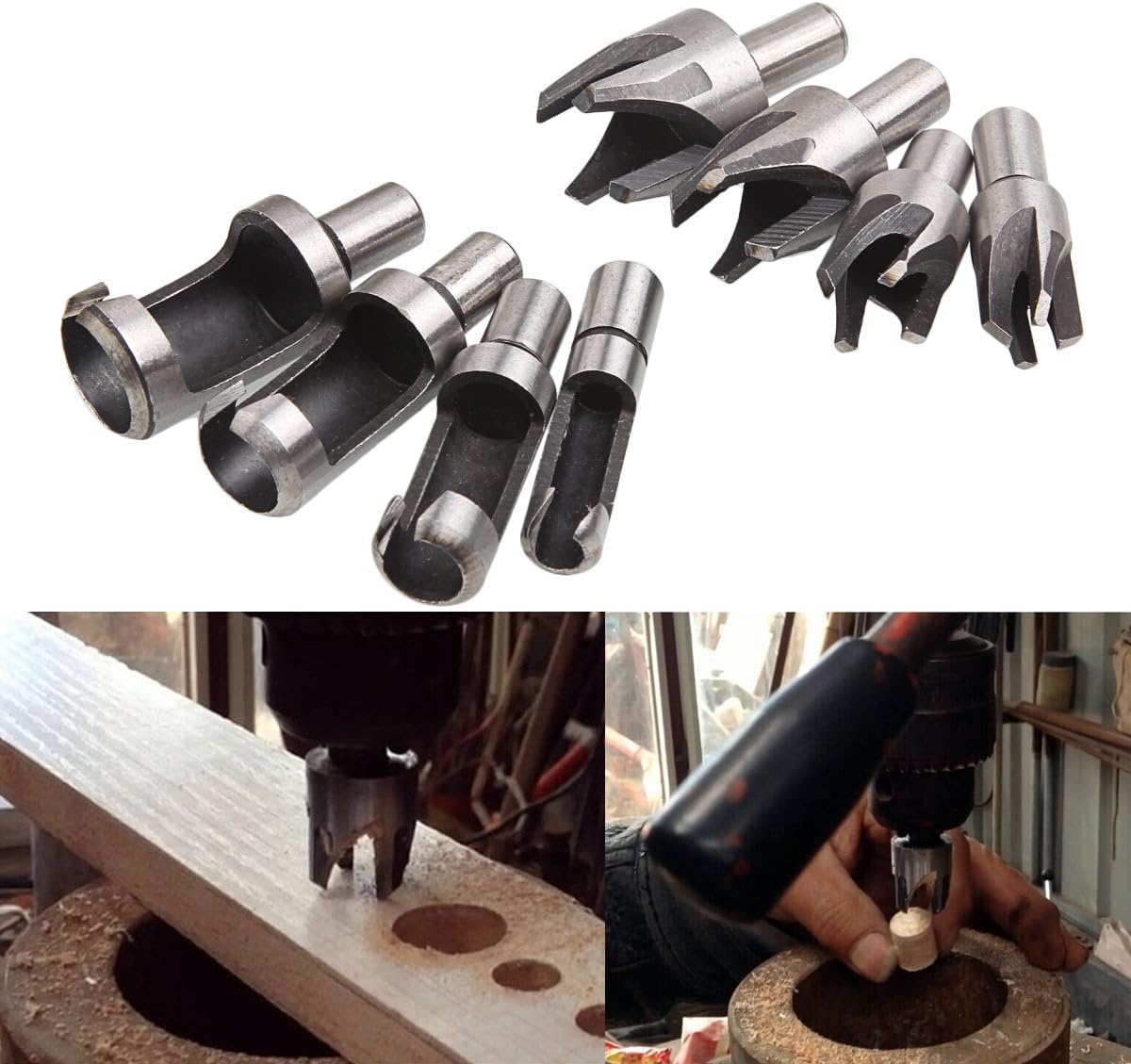 8 Pieces HSS Wood Plug Cutter Set, ASelected Tenon Cutter Drill Bits for Wood Set Trend Metric 6mm 10mm 13mm 16mm - Image 3