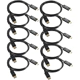 Anbear Display Port to HDMI Cable, Gold Plated Displayport to HDMI Cable 6 Feet(Male to Male) for DisplayPort Enabled Desktops and Laptops to Connect to HDMI Displays(10 Pack)