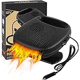 Car Heater 12V 120W Portable Car Heater That Plugs into Cigarette Lighter, Windshield Defogger and Defroster, 2 in1 Fast Heat