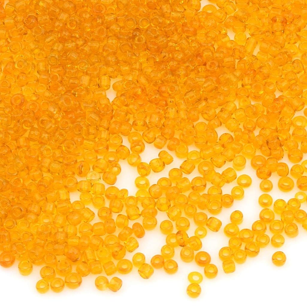 6500 Pieces Glass Seed Beads 2 mm Transparent Colour Set, 17 Colours, 11/0, Pony Beads, Clear Mini Beads, Seed Beads (Topaz)