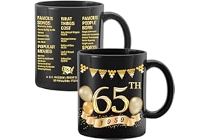 Greatingreat 1959 Old Time Information - 65th Birthday Mug, Happy 65 Birthday Party, Turning 65 Birthday, 65th Bday For Her & Him, Sixty-Five Birthday Mug, Milestone Birthday