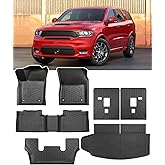 for Dodge Durango Floor Mats: 2016-2026 6-Seater Car Accessories, All-Weather TPE Rubber Backrest mats & Cargo Liner & Carpets Custom Fit for Durango 2025 2024 2023 2022 2021 2020 2019 2018 2017