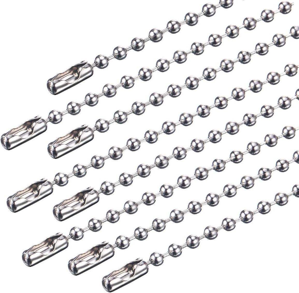 4.9mm Diameter Beaded roller chain pull chain extension with connector 16 Feet with 20 Matching Connectors - - 