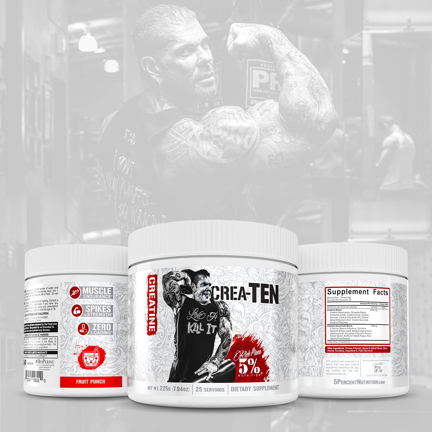 5% Nutrition CreaTEN Creatine Complex + Accelerators | Flavored Creatine Powder for Muscle Gain | Max Power, Strength, Endurance, & Recovery (Fruit Punch)