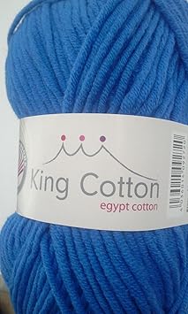 Wolle Strickgarn Häkelgarn KING COTTON ägyptische Baumwolle+Acryl stricken häkeln Farbe_08_blau