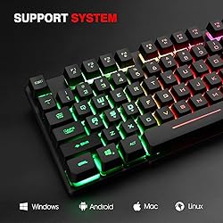Rii RK100+ Multiple Color Rainbow LED Backlit Large