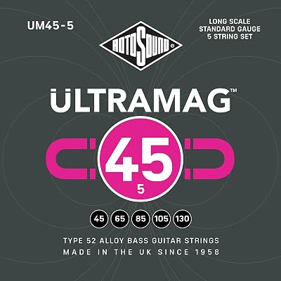 Rotosound Ultramag 52 Alloy Roundwound 5-String UM45 Standard 45-130