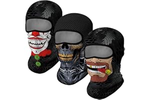 Red Plume 3PCS Balaclava Full Face Mask Ski Mask UV Protection Cover Motorcycle Full Face Mask for Men Women Outdoor Sports