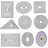 SENHAI 8 Pcs Metal Cutting Dies Flower Round Assorted Shapes Polygon Embossing Tools for Card Making Album Scrapbooking