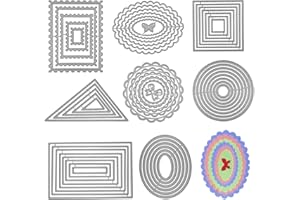 SENHAI Lot de 8 matrices de découpe rondes en métal - Forme de fleur - Outils de gaufrage polygone pour la fabrication de car