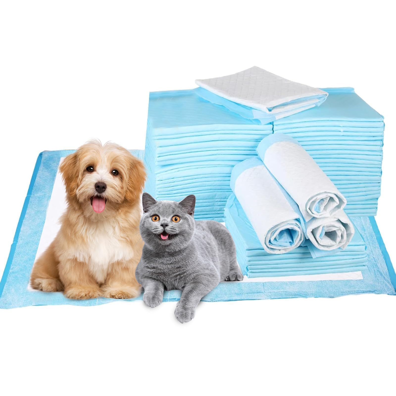 100 Puppy Training Pads 100 pack, Disposable Puppy Pads 100 Pack Dog Pads Puppy Pads Super Absorbent, Non-Slip Puppy Essentials Pads, Dog Pads 100 Pack Instantly Absorb and Dry (33 * 45cm)